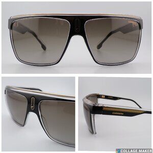 Carrera Gold Rectangle Browline Shades, Injected Lightweight Gradient 22N 2M2HA
